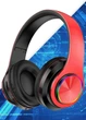 Бездротові bluetooth навушники B39 повнорозмірні, з мікрофоном, підсвічуванням, плеєром та регулятором гучності, чорно-червоні - зображення 2