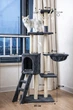 Игровой комплекс для котов до 3 кг, с когтеточкой и домиком, 140х97х45 см, 5 уровневая, темно-серая - изображение 2