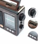 Портативний радіоприймач Golon RX-9966UAR – FM/УКХ/СВ/КВ, MP3 з USB/TF, Bluetooth колонка, акумулятор, ретро-дизайн Коричневий - изображение 3