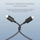 Кабель Xiaomi Cuktech CTC315P Type-C - Type-C Braided 3 A 60 Вт 1.5 м Light Grey (CKCTC315PCHG) - изображение 4
