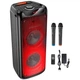 Колонка Bluetooth HOCO DS53 BT5.0, TWS, AUX/USB/TF/FM, 120W RGB підсвічування мікрофони для караоке + пульт Чорний - зображення 1