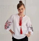 Жіноча домоткана вишиванка MEREZHKA Жоржина з вишивкою гладдю XXL - зображення 2