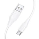 Кабель hoco. X124 Bien Silicone USB to Type-C 1 м, Fast Charge 3A, швидка зарядка та передача даних для смартфонів Samsung Xiaomi Huawei White - зображення 3