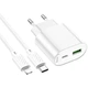 Сетевое зарядное устройство Hoco C109A Fighter PD20W (1USB-C) + кабель Type-C to Lightning White - изображение 5
