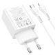 Мережевий зарядний пристрій Hoco N71 Nuevo PD30W+QC3.0 (1USB-A/1C) + кабель Type-C to Lightning White - зображення 3
