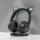 Детские беспроводные наушники CATEAR BT618 с ушками и RGB-подсветкой Bluetooth чер - изображение 3