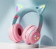 Дитячі бездротові навушники CATEAR BT618 з вушками та RGB-підсвіткою Bluetooth рожеві - зображення 3