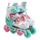 Ролики раздвижные Inline Skate J-9730-6 S, размер 29–33, бирюзовые, колёса PU 6 см с подсветкой, в сумке - изображение 2