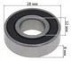 Підшипник Black & Decker/DeWalt НСН 6001RS (8*12*28) код 605040-24, под2096 - зображення 2