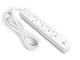 Мережевий подовжувач VIDEX 4п 3м 1.5мм 3.4А USB(QC) USB-C(PD20W) з/з та кнопкою White ONCORD - зображення 2
