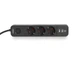 Сетевой удлинитель VIDEX (PD33G2U1C-B) 3п 3м 1.5мм 2.4А 2USB+USB-C з/з и кнопкой Black ONCORD - изображение 5