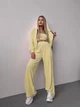 Жіночий велюровий костюм (кофта+штани+топ) Uaclothes 46-48 Жовтий (like36627-170531350) - изображение 1
