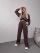 Жіночий велюровий костюм (кофта+штани+топ) Uaclothes 46-48 Коричневий (like36636-170621350) - зображення 4
