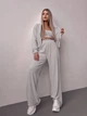 Жіночий велюровий костюм (кофта+штани+топ) Uaclothes 42-44 Сірий (like36637-170631349) - изображение 5