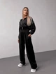 Жіночий велюровий костюм (кофта+штани+топ) Uaclothes 42-44 Чорний (like36639-170651349) - зображення 2