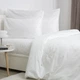 Комплект постельного белья ТЕП «СТРАЙП САТИН PREMIUM» Optical White, евро - изображение 1