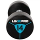 Гантели цельные профессиональные с полиуретановым покрытием LiveUp LP8000-14 Черный-синий - изображение 3