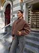Женская бомбер куртка шоколадный 42-46 - изображение 2