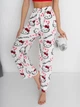 Штани піжамні плюшеві Hello Kitty білого кольору, теплі домашні штани Хеллоу Кітті S-M - зображення 3
