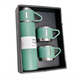 Подарунковий набір Vacuum Flask SET вакуумний термос із нержавіючої сталі з 3 чашками 0,5 л Зелений - зображення 1