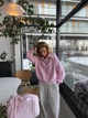 Женский розовый свитшот с принтом классическая спортивная кофта Princess Oversize (380366) - изображение 6