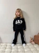 Дитячий спортивний костюм GAP світшот і штани з лампасами 110-116 чорний - зображення 1