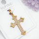 Крестик Xuping Jewelry длина с ушком 3.6см на цепочку до 4мм медзолото позолота 18К цирконий к360 - изображение 1