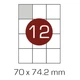 Етикетка А4 12шт 70х74,2мм 100арк. (707024) - изображение 1