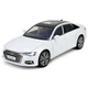 Металлическая машинка Audi A6L 1:24 Автопром — белая, свет, звук, двери - изображение 1