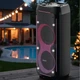 Караоке-колонка на колесах ZXX-6510 Bluetooth колонка з мікрофонами та пультом Акустична акумуляторна колонка з LED-підсвіткою - зображення 3