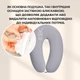 Подушка для вагітних і годування IDEIA SeiDesign 30×190 см U-подібна, трикотаж бавовна з еластаном, гіпоалергенна, регульована, наволочка на блискавці, сіро-бежевий - зображення 5