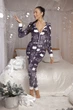 Женская пижама пожама SweetJama Frozy с карманом на попе и капюшоном М фиолетовая - изображение 1