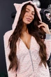 Женская пижама пожама SweetJama Frozy с карманом на попе и капюшоном М персиковый леопард - изображение 3
