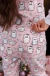 Женская пижама пожама SweetJama Frozy с карманом на попе и капюшоном М розовые коты - изображение 6