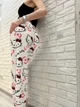 Білі плюшеві піжамні штани Hello Kitty — Пухнасті домашні брюки з принтом Хелоу Кітті, теплі жіночі штани для сну та дому в естетиці Soft Girl L - зображення 4