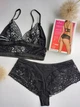 Комплект жіночий мереживний Obsessive Cecilla Top & Shorties L-XL чорний - изображение 8
