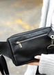 Женская кожаная сумка бананка Sambag Harvi черная 24×16×6 см (88213101) - изображение 6