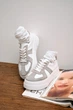 Женские кожа-замша кеды PARADIZE SHOES бело-серого цвета на высокой подошве 40 размер (стелька 26 см) - изображение 5