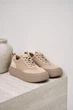 Женские демисезонные кеды PARADIZE SHOES из темно-бежевой кожи с замшевыми вставками на высокой подошве в цвет верха 38 размер (стелька 24,6 см) - изображение 3
