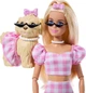 Кукла Barbie Twinning Looks Doll with Pet Dog in Matching Pink Барби в одинаковых нарядах с собачкой, JFP36 - изображение 5