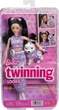 Кукла Barbie Twinning Looks Doll with Pet Dog in Matching Purple Барби в одинаковых нарядах и с собакой, JFP39 - изображение 5