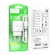 Зарядний пристрій з кабелем 2хUSB/Type-C 1 м HOCO C141A Smart 5 V 2.1 A білий - зображення 3
