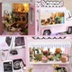 Румбокс «Цветочная машинка Meet Flower Car» с пылезащитным куполом и LED-подсветкой DIY 3D конструктор (AA0038) - изображение 9