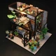 3D Румбокс Coffee Cafe миниатюрное двухэтажное кафе для творческой сборки конструктор кукольного домика с мебелью и деталями интерьера (AA0036) - изображение 3
