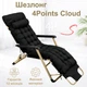 Шезлонг 4Points Cloud з подушкою-підголівником і матрацом розкладачка крісло садове лежак складаний для будинку дачі саду Чорний - изображение 2