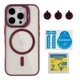 Чохол TPU+PC+Metal Stand Case with MagSafe and Camera Lenses для iPhone 16 Pro Max Plum - изображение 1