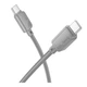Кабель для зарядки и передачи данных USB Hoco X113 Nylon braided charging data cable Type-C to Type-C 60W/3A 1метр Grey - изображение 1