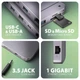 Хаб концентратор Axagon USB-C 10 Гбит/с GEN2COMBO 12-в-1 PD 100W Серый (HMC-12GM2) - изображение 5