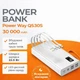 Зовнішній акумулятор повербанк power bank УМБ батарея Power Way QS30S 30000mAh |4USB/Type-C/Lightning, 22.5W/3A, PD/QC, Ліхтарик| White - зображення 1