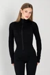 Женский лонгслив на молнии в рубчик Giulia Flex longsleeve "Bare" L96 L Black, спортивный лонгслив, из микрофибры, приталенный - изображение 2